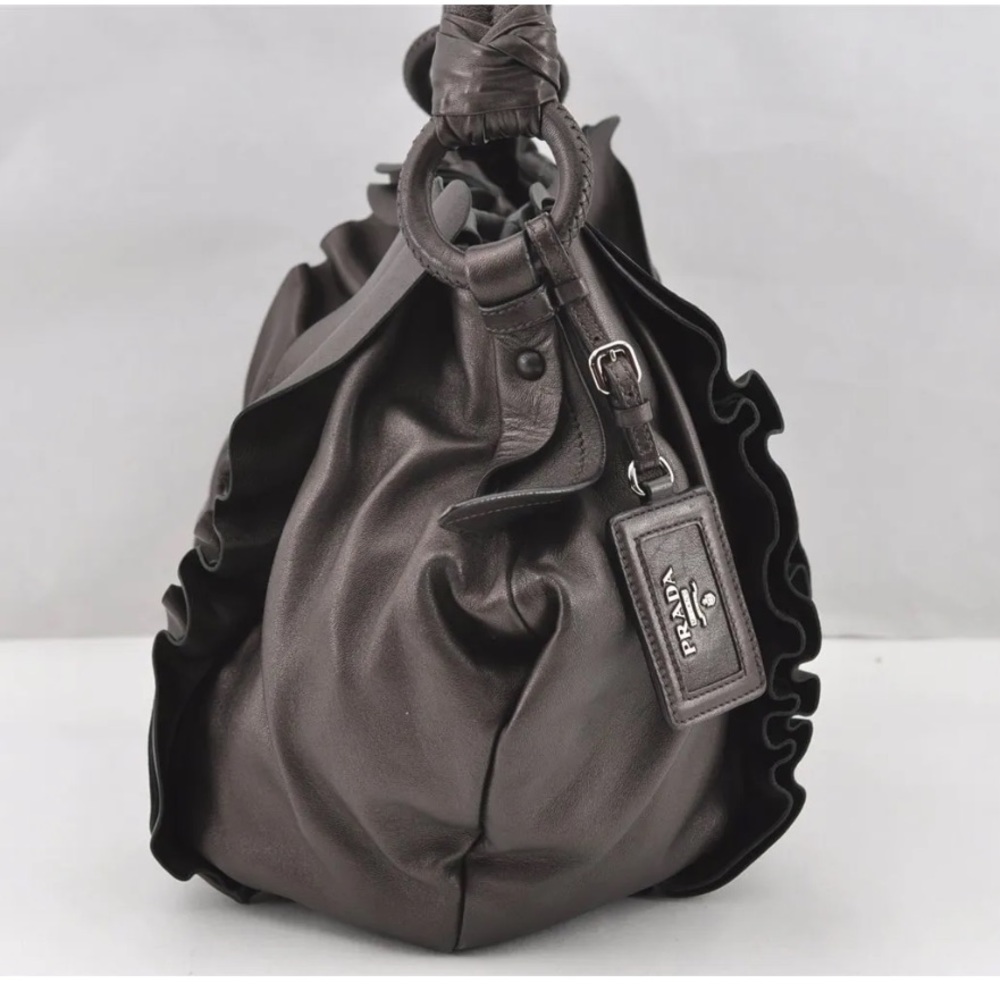 PRADA NAPA LEATHER HOBO SHOULDER BAG - Picture 3 of 16
